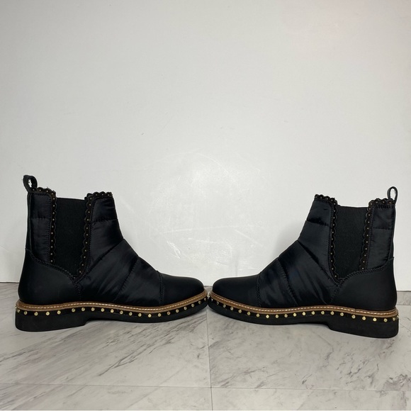 New! Free People Atlas Black Puffer Studded Chelsea Boot 9 - Picture 6 of 16